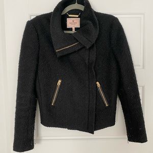 Juicy couture black boucle moto jacket